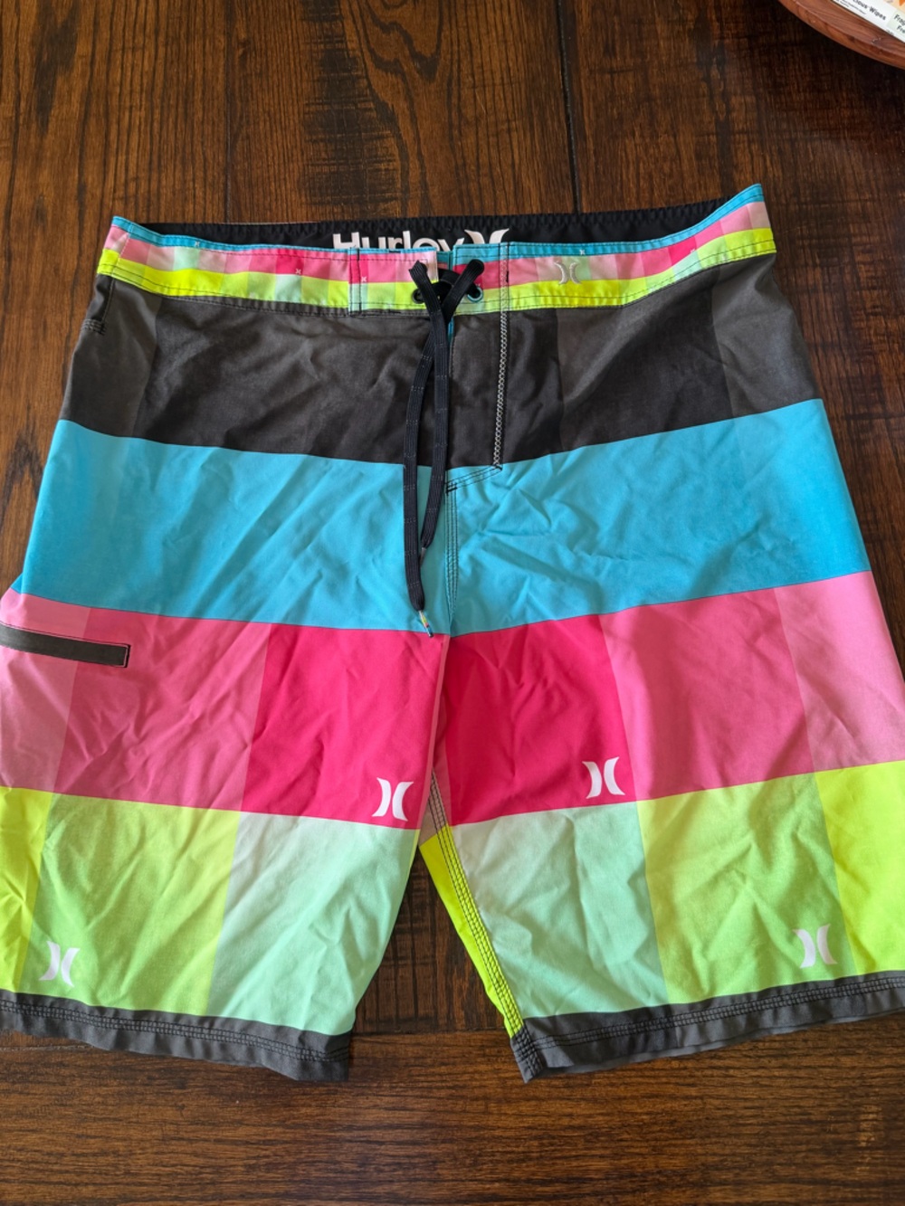 Men’s Hurley Neon Stripe Board Shorts